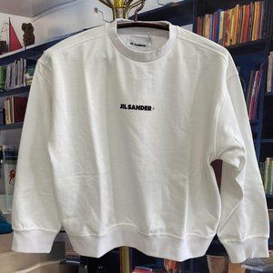 JIL SANDER white round neck sweatshirt